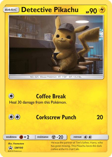 Pokemon Detective Pikachu SM190 SM Black Star Promos