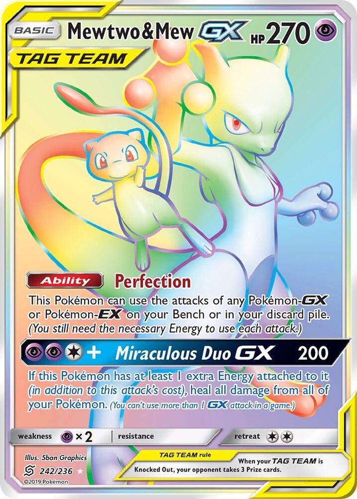 Pokemon Mewtwo & Mew GX 242/236 Unified Minds
