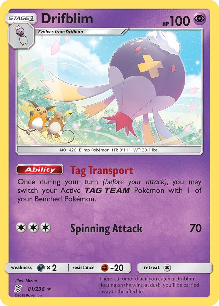 Pokemon Drifblim 81/236 Unified Minds