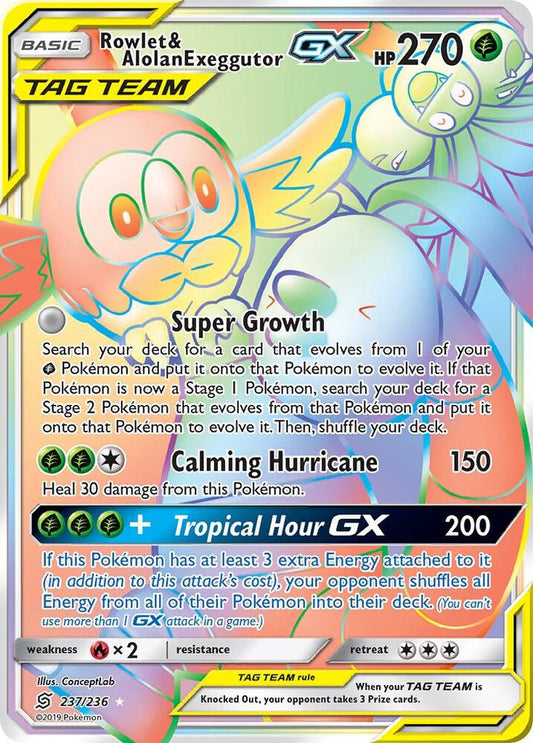 Pokemon Rowlet & Alolan Exeggutor GX 237/236 Unified Minds