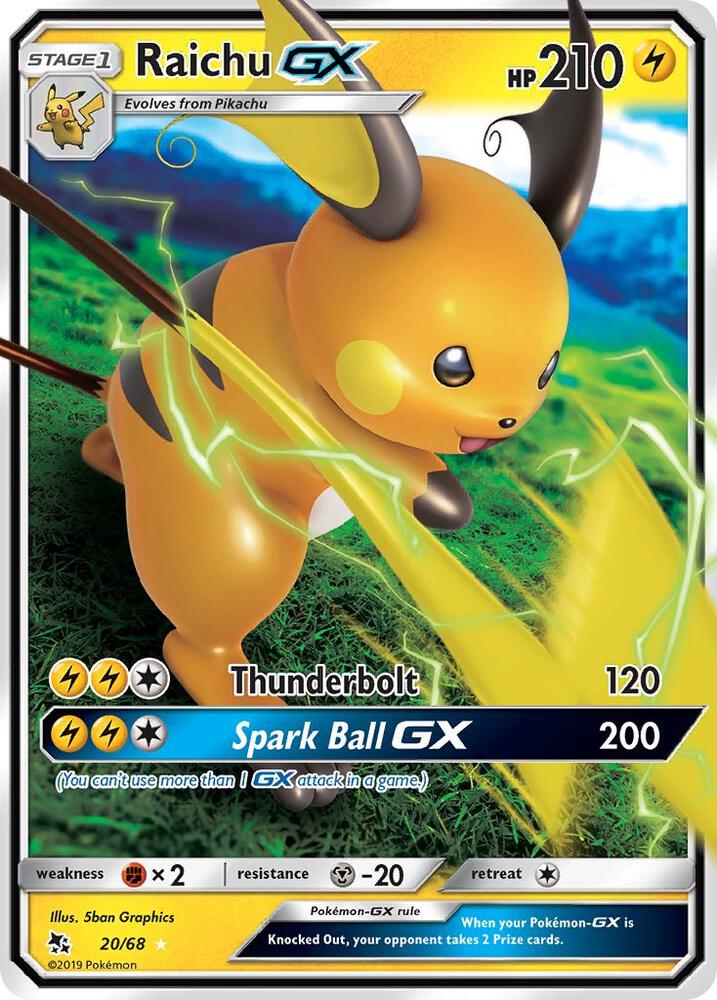 Pokemon Raichu GX 20/68 Hidden Fates