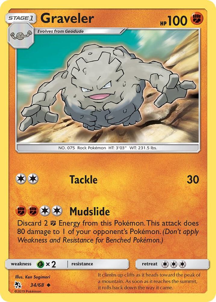 Pokemon Graveler 34/68 Hidden Fates