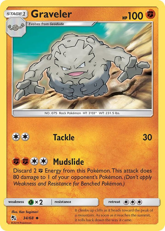 Pokemon Graveler 34/68 Hidden Fates