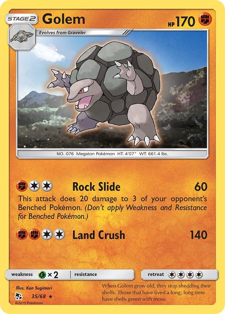 Pokemon Golem 35/68 Hidden Fates