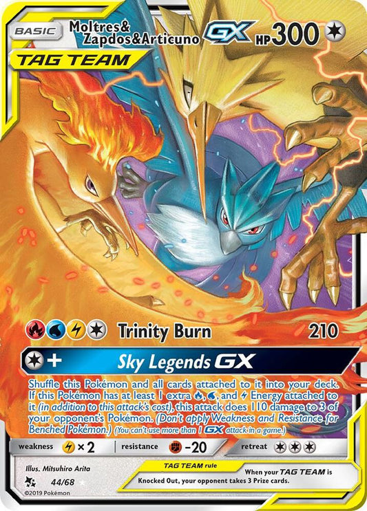 Pokemon Moltres & Zapdos & Articuno GX 44/68 Hidden Fates