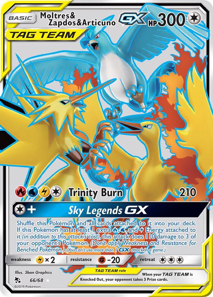 Pokemon Moltres & Zapdos & Articuno GX 66/68 Hidden Fates