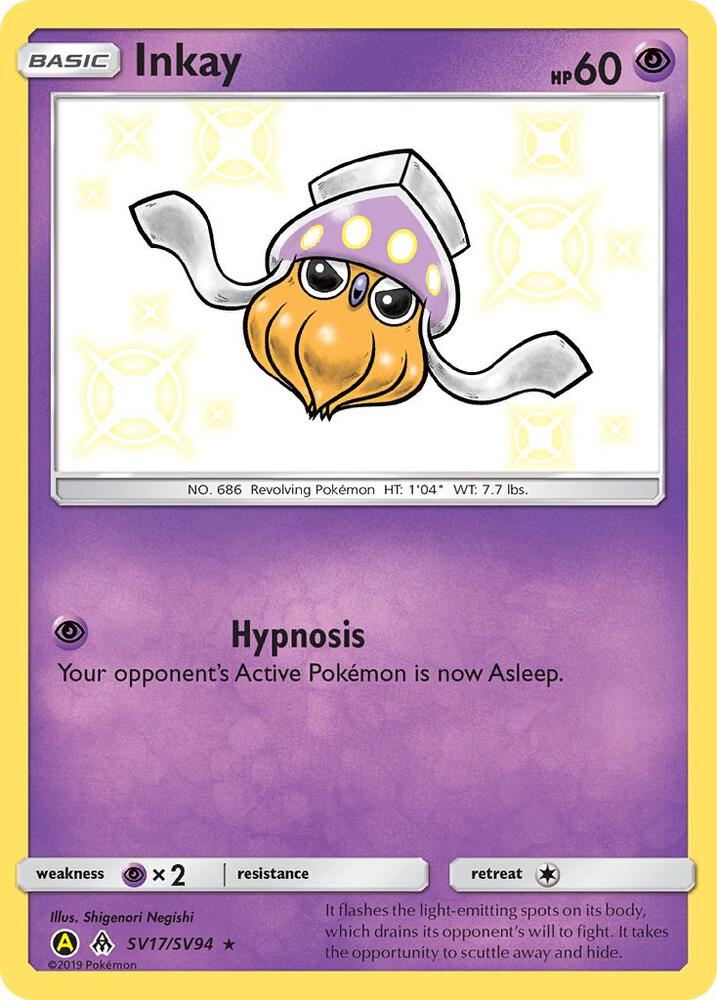 Pokemon Inkay SV17 Hidden Fates