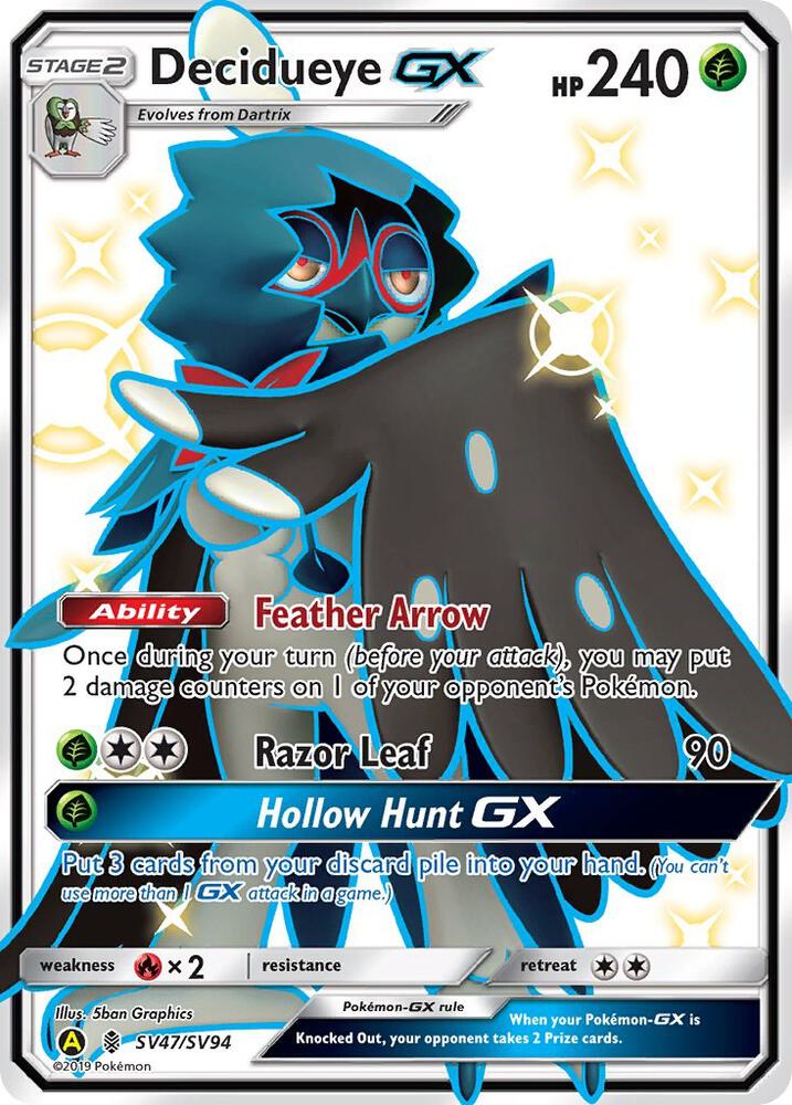 Pokemon Decidueye GX SV47 Hidden Fates