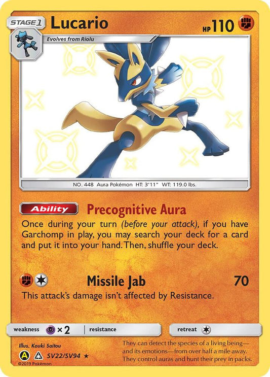 Pokemon Lucario SV22 Hidden Fates