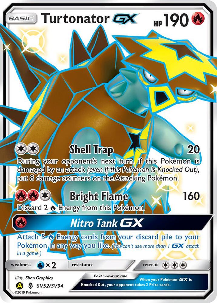 Pokemon Turtonator GX SV52 Hidden Fates