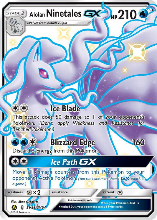 Pokemon Alolan Ninetales GX SV53 Hidden Fates