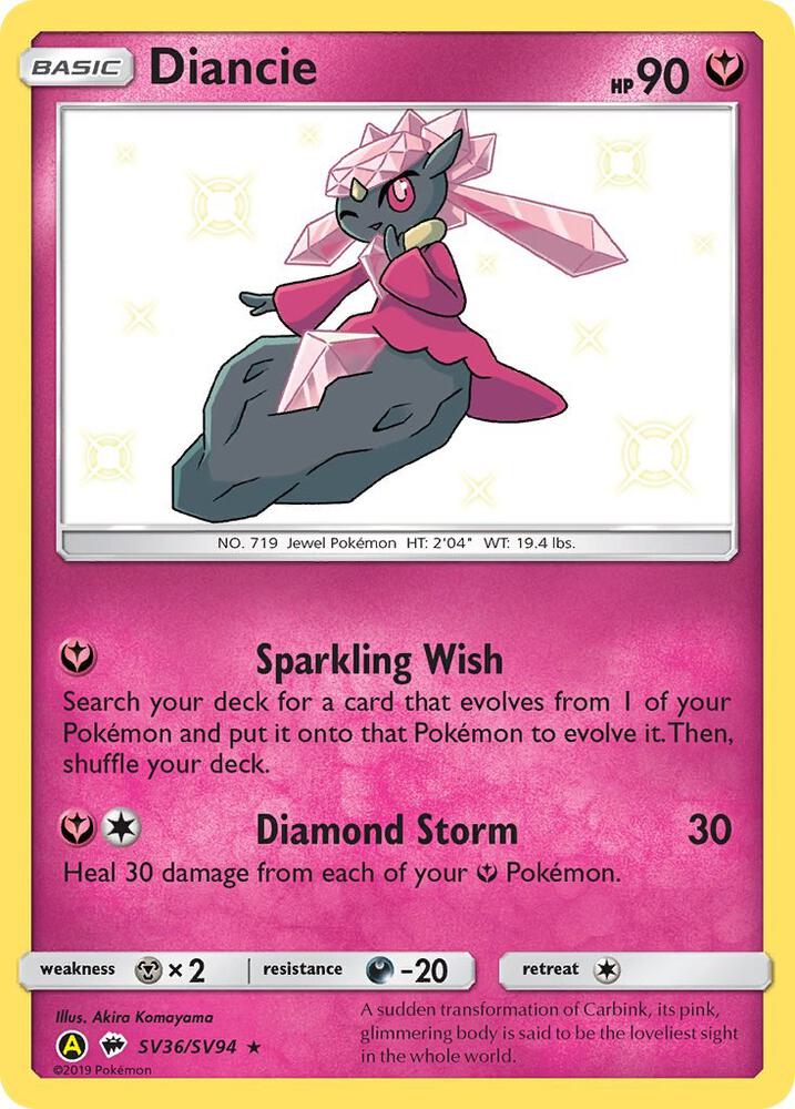 Pokemon Diancie SV36 Hidden Fates