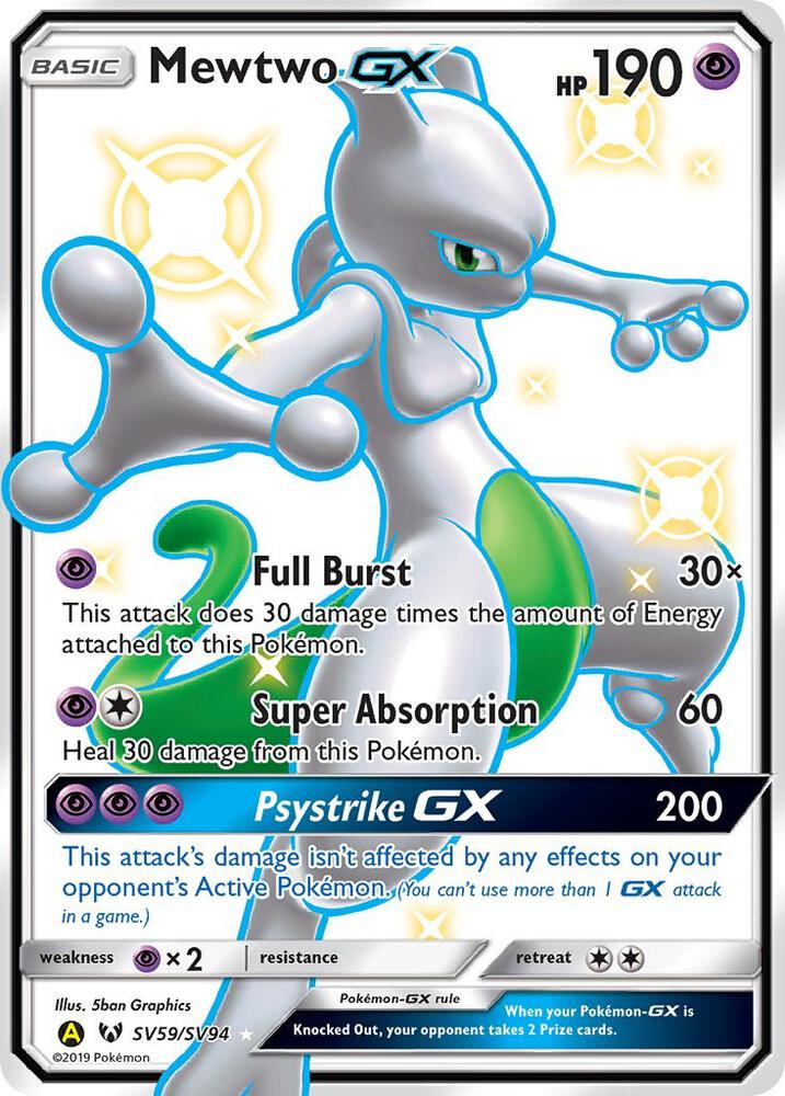 Pokemon Mewtwo GX SV59 Hidden Fates