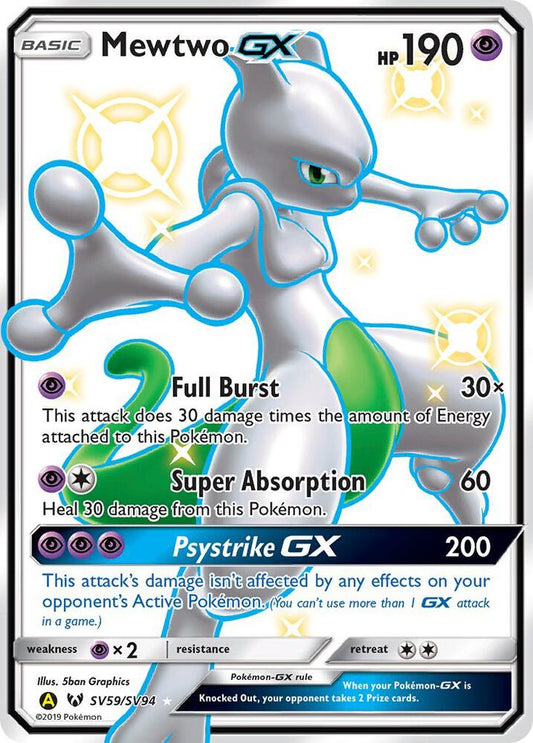 Pokemon Mewtwo GX SV59 Hidden Fates