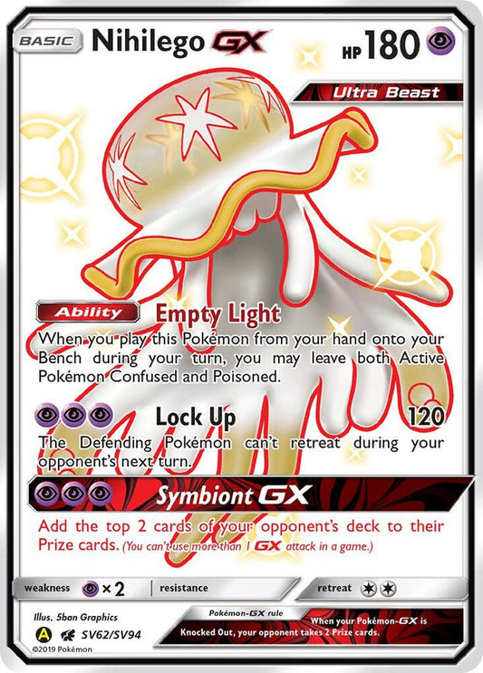 Pokemon Nihilego GX SV62 Hidden Fates