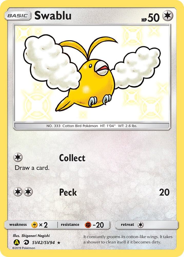 Pokemon Swablu SV42 Hidden Fates