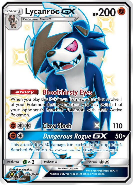 Pokemon Lycanroc GX SV66 Hidden Fates