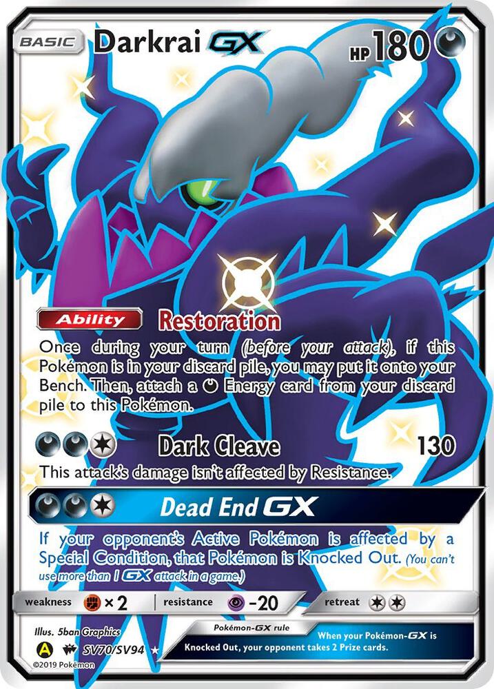 Pokemon Darkrai GX SV70 Hidden Fates