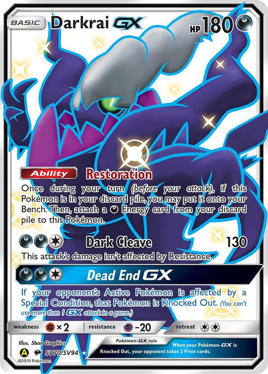 Pokemon Darkrai GX SV70 Hidden Fates
