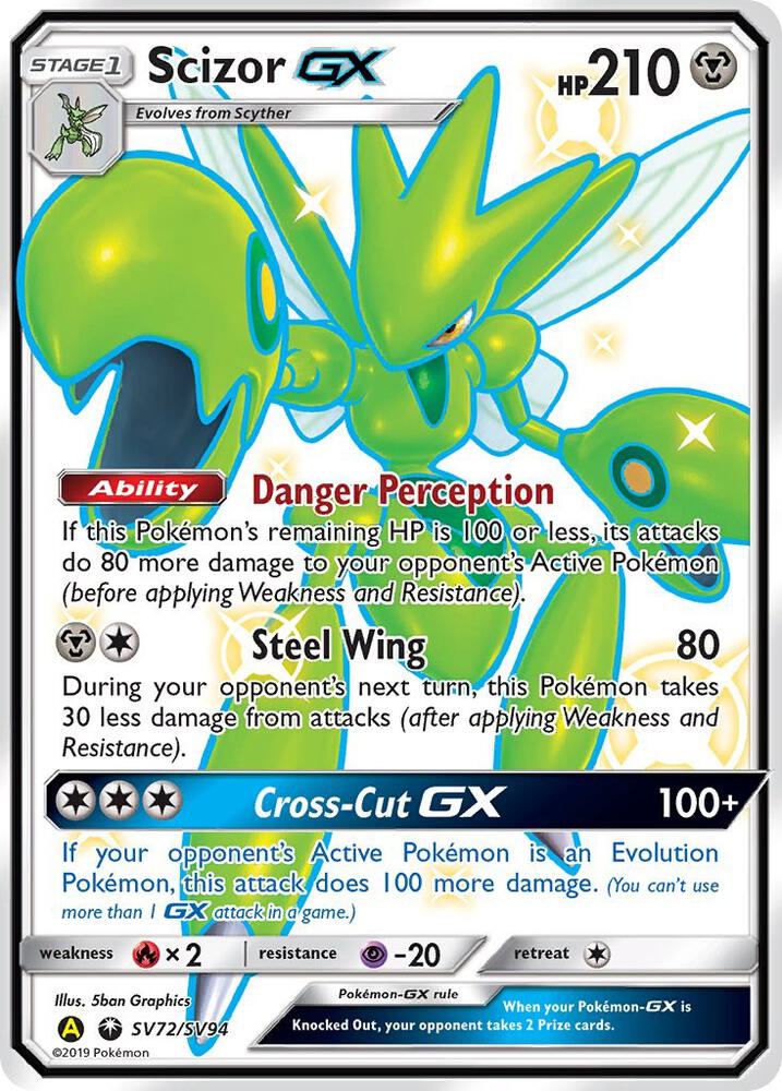Pokemon Scizor GX SV72 Hidden Fates