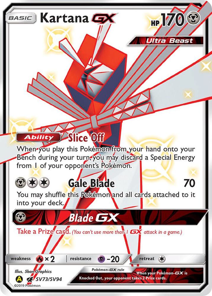 Pokemon Kartana GX SV73 Hidden Fates