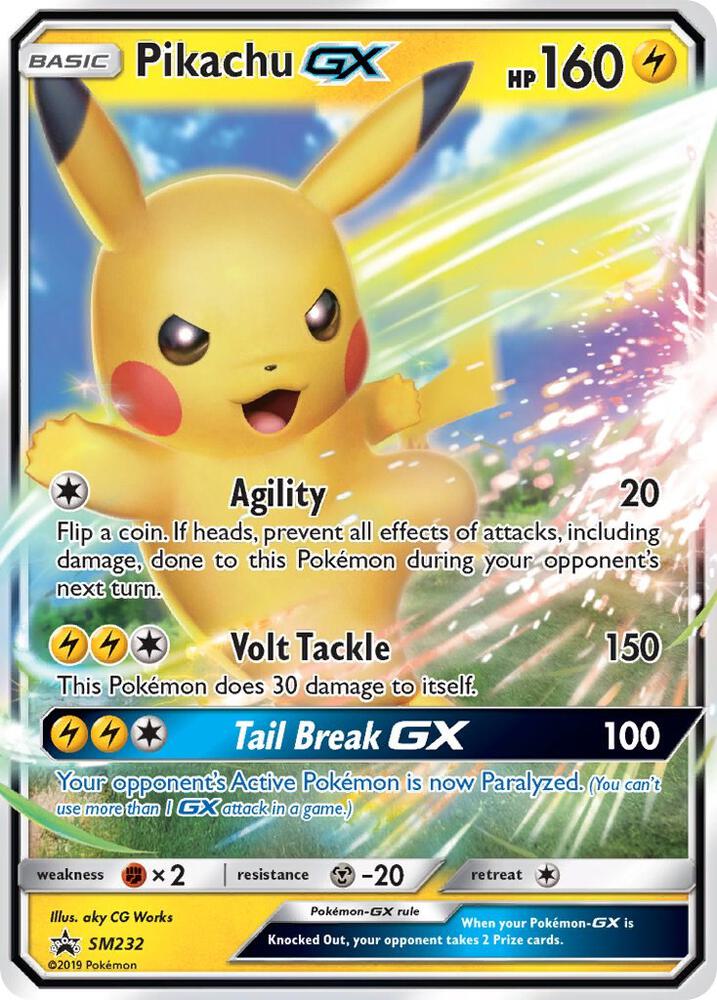Pokemon Pikachu GX SM232 SM Black Star Promos