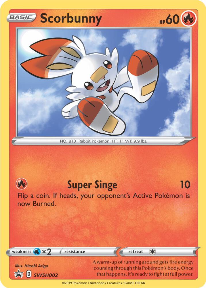 Pokemon Scorbunny SWSH002 SWSH Black Star Promos
