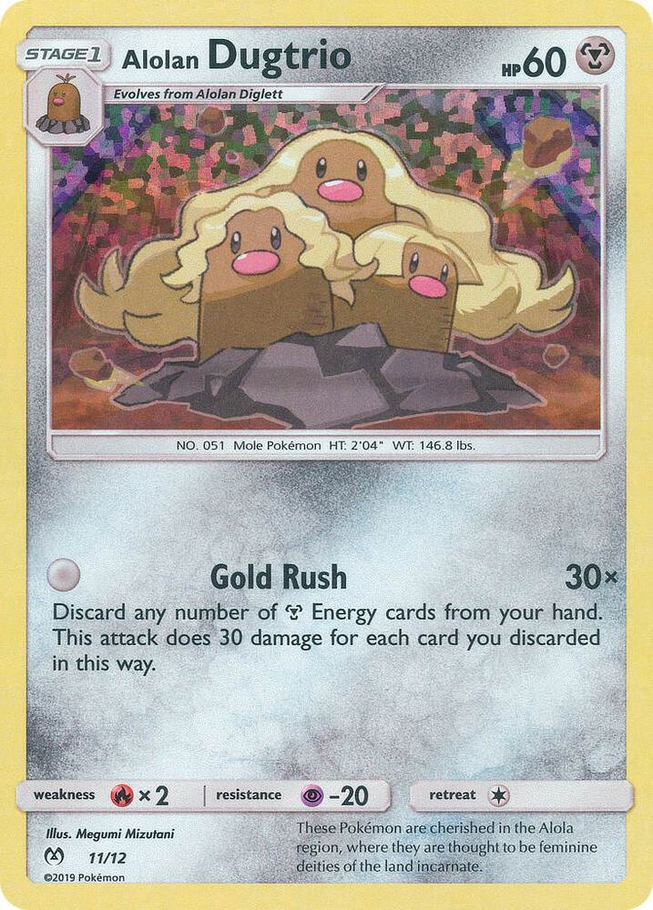Pokemon Alolan Dugtrio 11/12 McDonald's Collection 2019