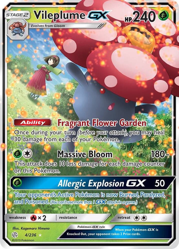 Pokemon Vileplume GX 4/236 Cosmic Eclipse