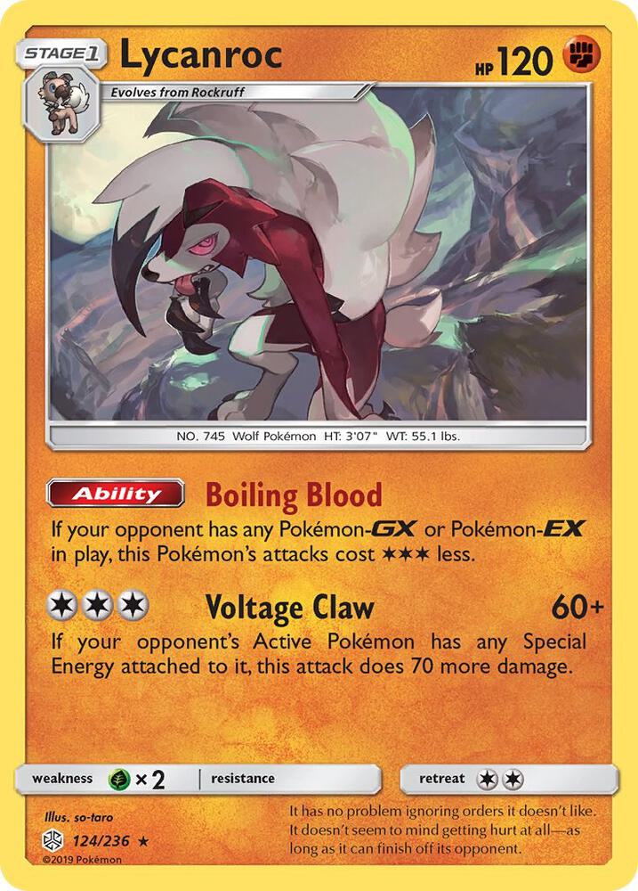 Pokemon Lycanroc 124/236 Cosmic Eclipse