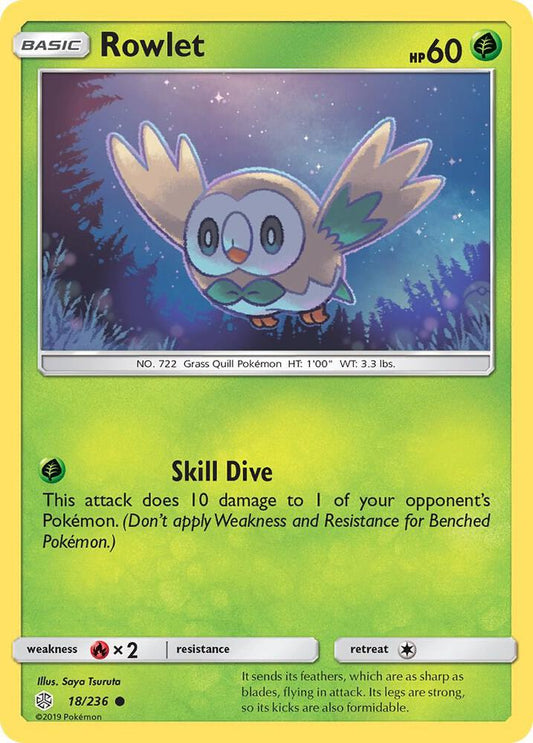 Pokemon Rowlet 18/236 Cosmic Eclipse