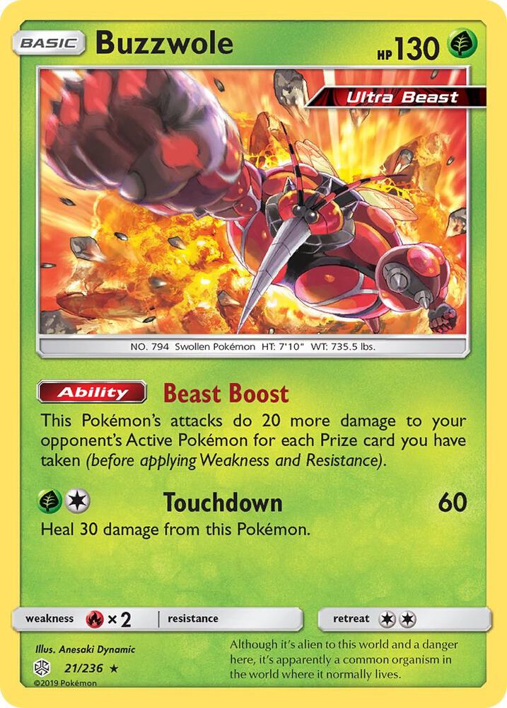 Pokemon Buzzwole 21/236 Cosmic Eclipse