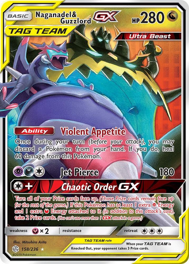 Pokemon Naganadel & Guzzlord GX 158/236 Cosmic Eclipse