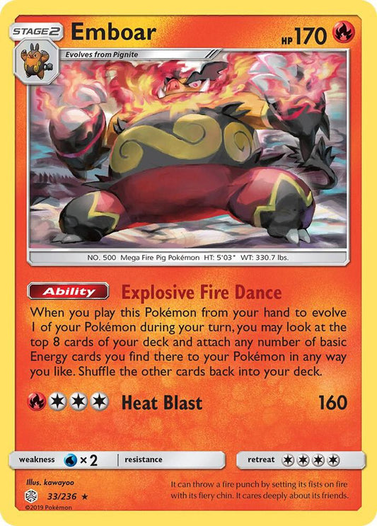 Pokemon Emboar 33/236 Cosmic Eclipse