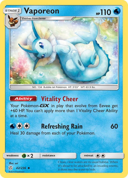 Pokemon Vaporeon 42/236 Cosmic Eclipse