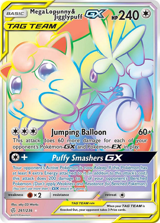 Pokemon Mega Lopunny & Jigglypuff GX 261/236 Cosmic Eclipse