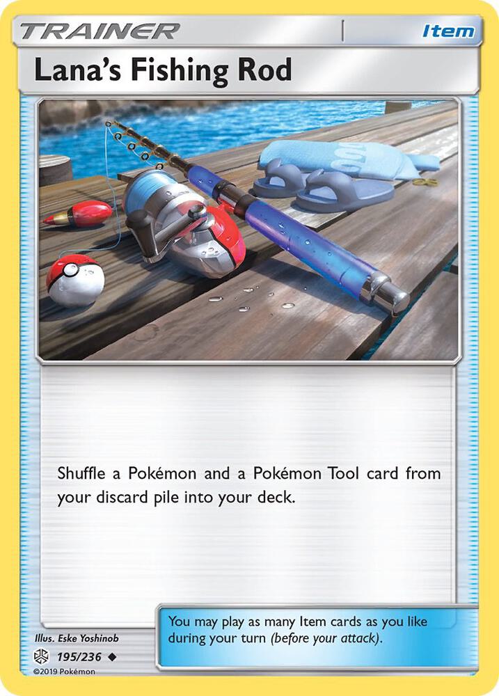 Pokemon Lana's Fishing Rod 195/236 Cosmic Eclipse