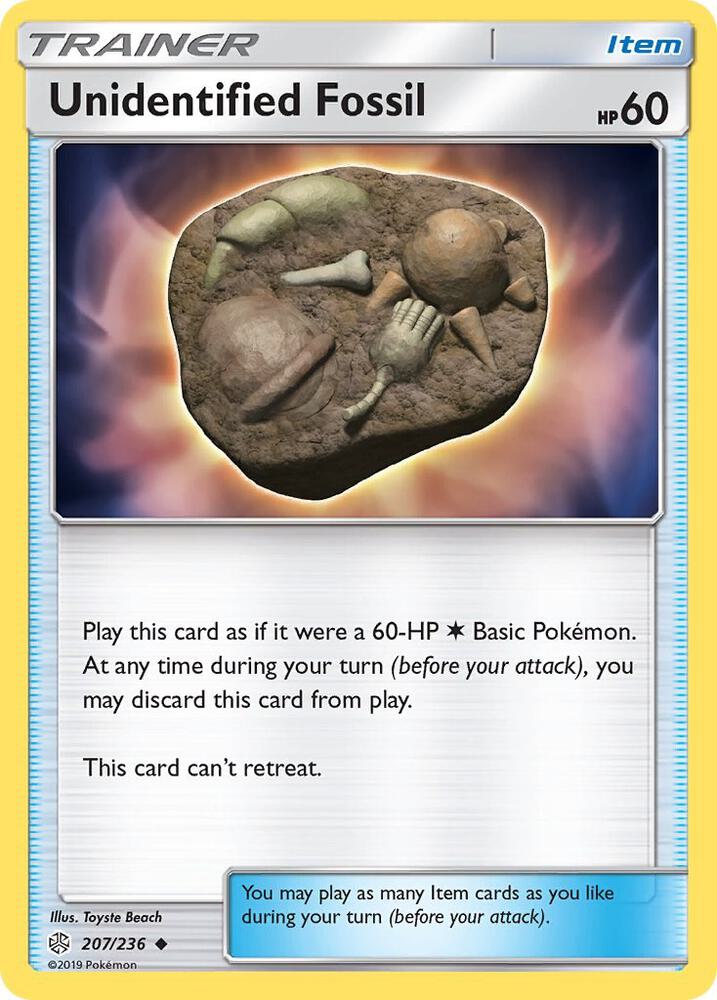 Pokemon Unidentified Fossil 207/236 Cosmic Eclipse