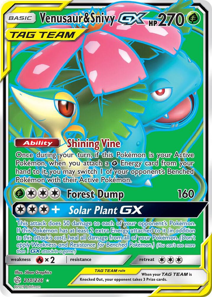 Pokemon Venusaur & Snivy GX 210/236 Cosmic Eclipse