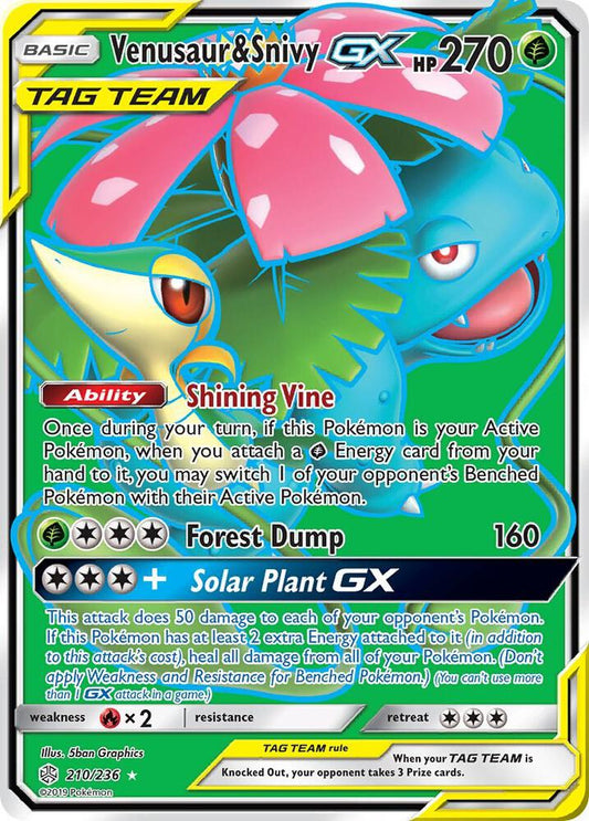 Pokemon Venusaur & Snivy GX 210/236 Cosmic Eclipse