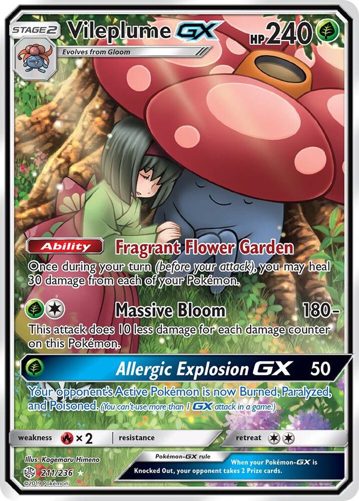 Pokemon Vileplume GX 211/236 Cosmic Eclipse