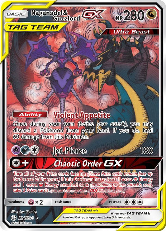 Pokemon Naganadel & Guzzlord GX 224/236 Cosmic Eclipse