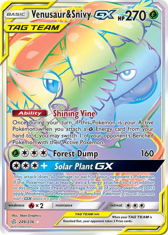 Pokemon Venusaur & Snivy GX 249/236 Cosmic Eclipse