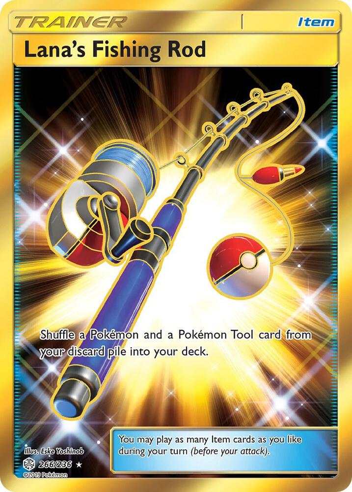 Pokemon Lana's Fishing Rod 266/236 Cosmic Eclipse