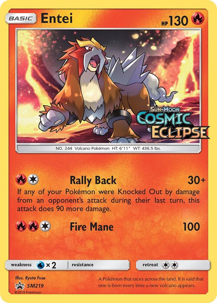 Pokemon Entei SM219 SM Black Star Promos