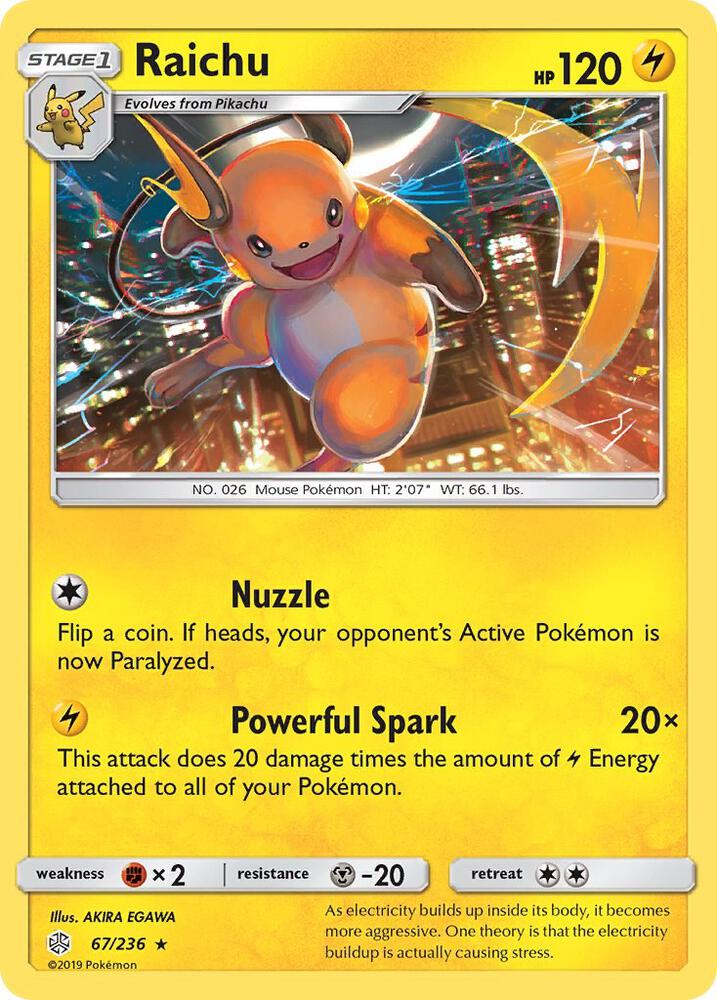 Pokemon Raichu 67/236 Cosmic Eclipse