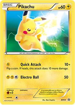 Pokemon Pikachu BW54 BW Black Star Promos