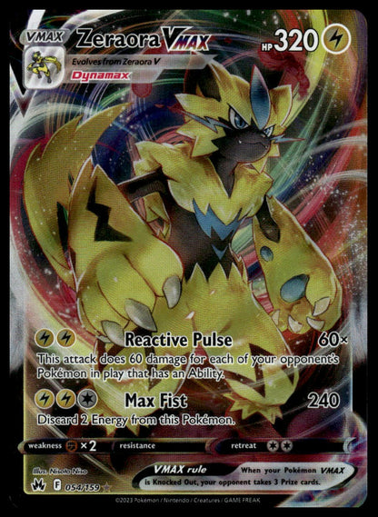 Pokemon TCG Zeraora VMAX #054/159 Crown Zenith