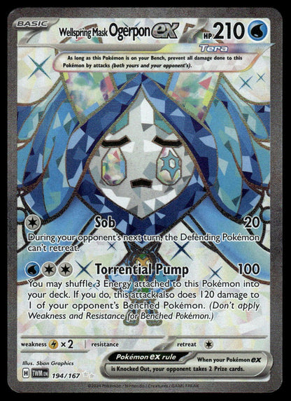 Pokemon TCG Wellspring Mask Ogerpon ex #194/167 SV06: Twilight Masquerade
