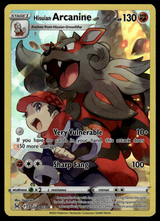 Pokemon TCG Hisuian Arcanine #TG08/TG30 SWSH11: Lost Origin Trainer Gallery